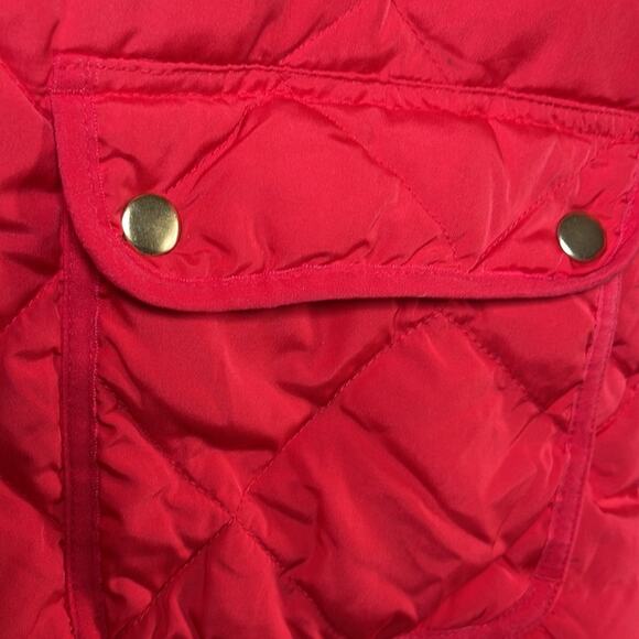 Woolrich Quilted Puffer Down Vest Red Med Brushed Gold Accents INV6 - Picture 5 of 8